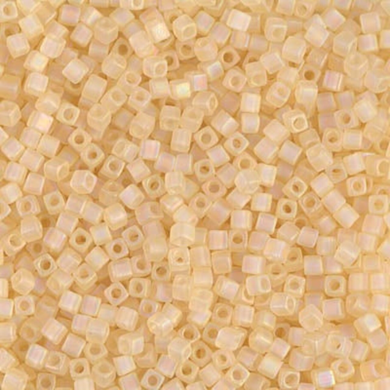 Miyuki 1.8mm Cube, Matte Transparent Light Topaz AB, #132FR, 10 grams